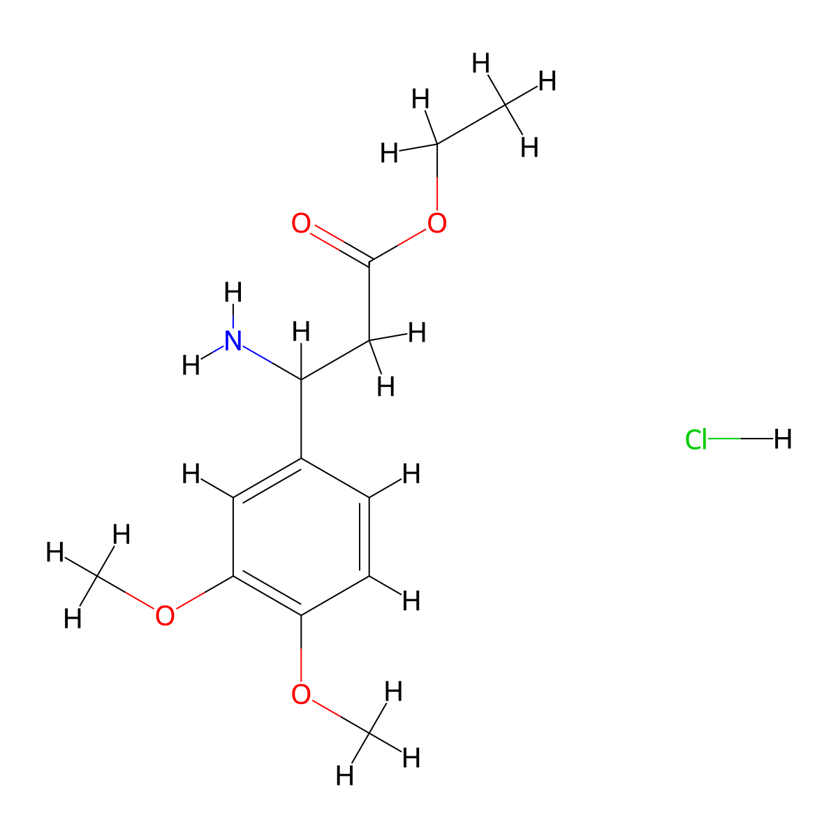 Ethyl 3-amino-3-(3,4-dimethoxyphenyl)propanoate Hydrochloride molecular structure, CAS 54503-22-9