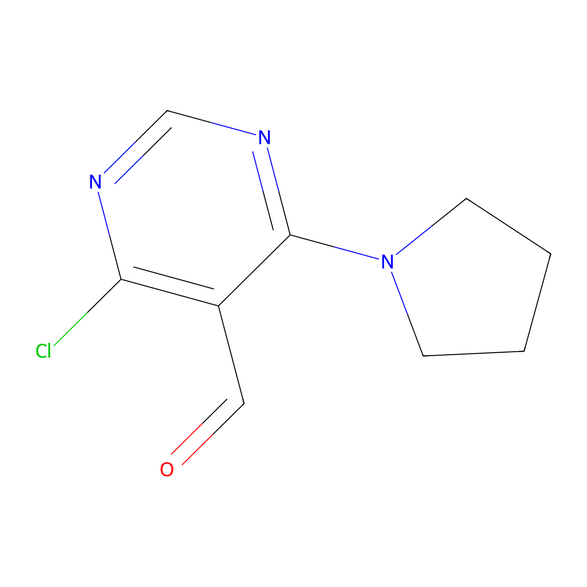 4-Chloro-6-(pyrrolidin-1-YL)pyrimidine-5-carbaldehyde molecular structure, CAS 54503-92-3