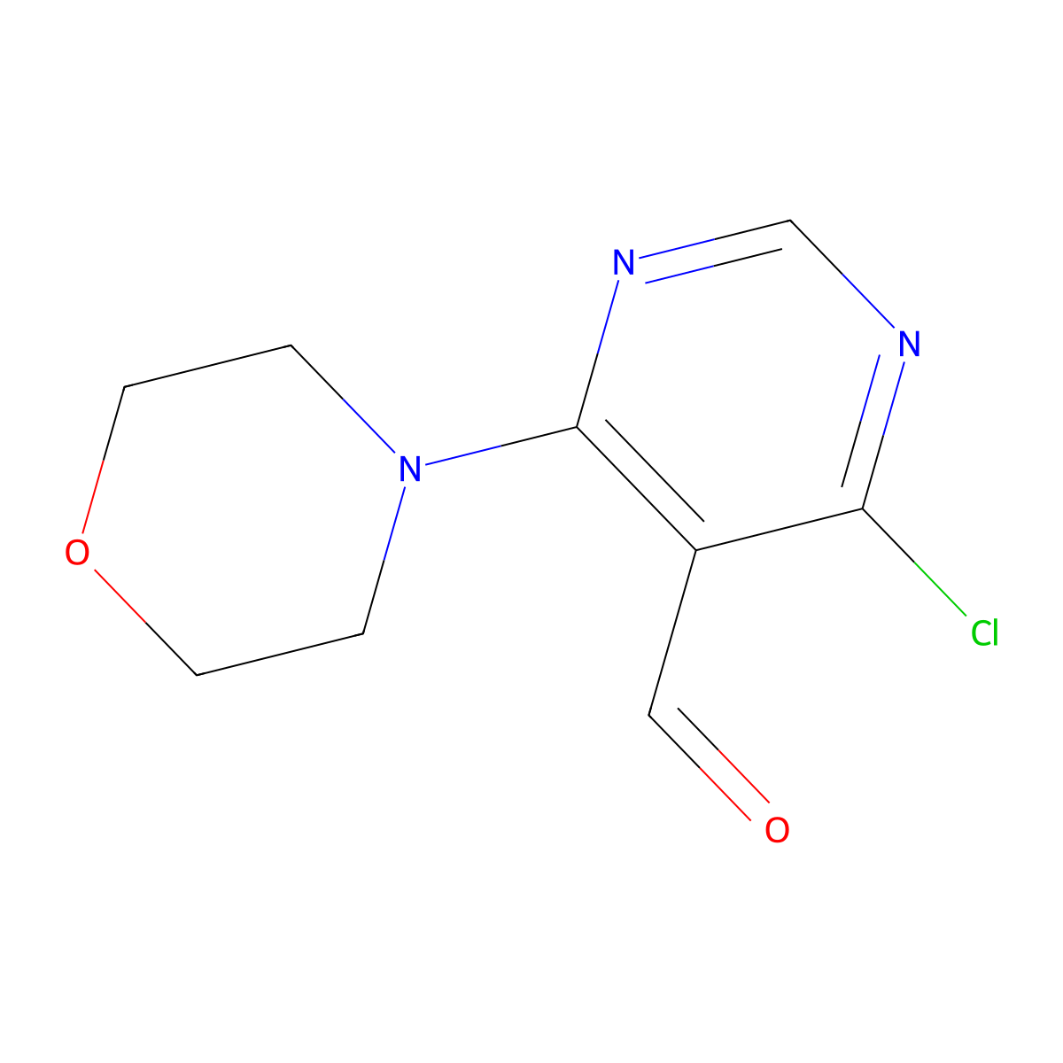4-Chloro-6-morpholinopyrimidine-5-carbaldehyde molecular structure, CAS 54503-94-5