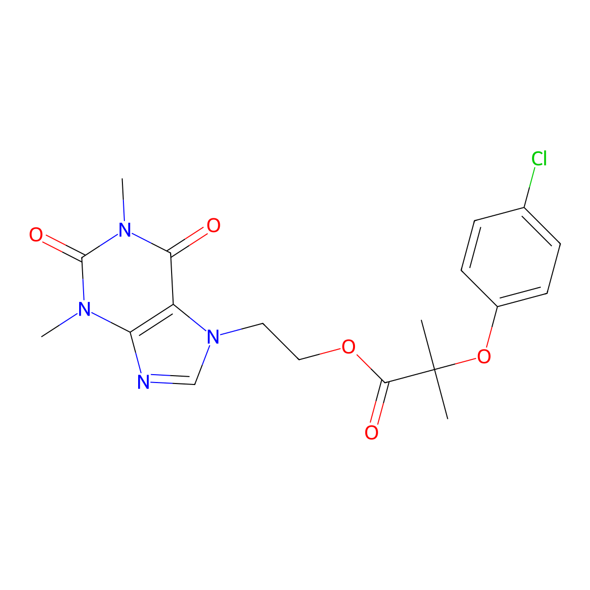 Theofibrate molecular structure, CAS 54504-70-0