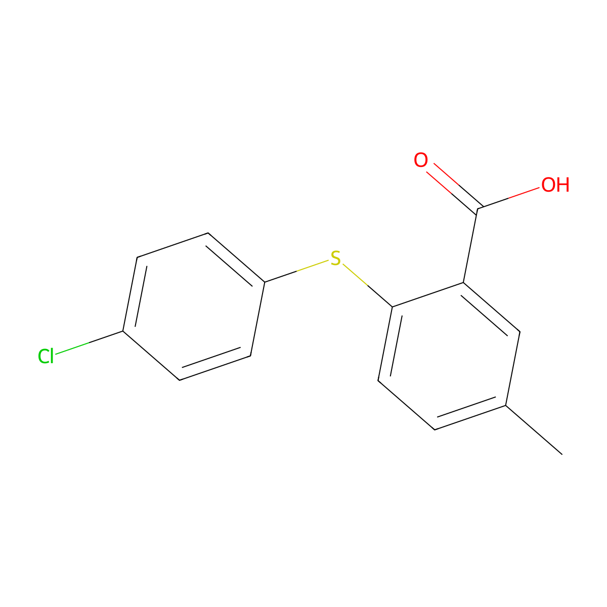 2-[(4-Chlorophenyl)sulfanyl]-5-methylbenzoic acid molecular structure, CAS 54506-81-9