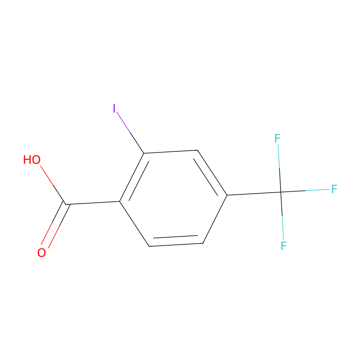 2-Iodo-4-(trifluoromethyl)benzoic acid molecular structure, CAS 54507-44-7