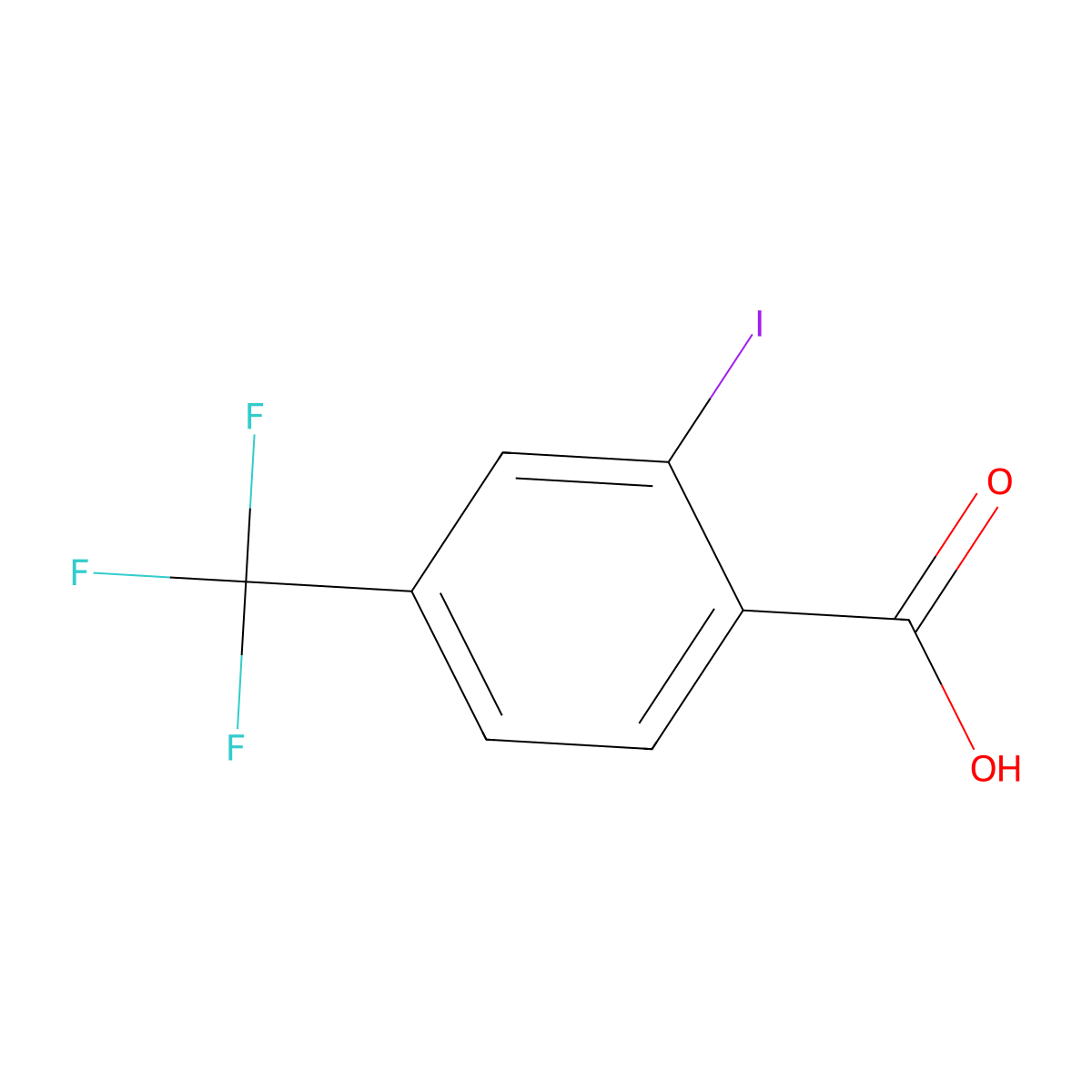 2-Iodo-4-(trifluoromethyl)benzoic acid molecular structure, CAS 54507-44-7