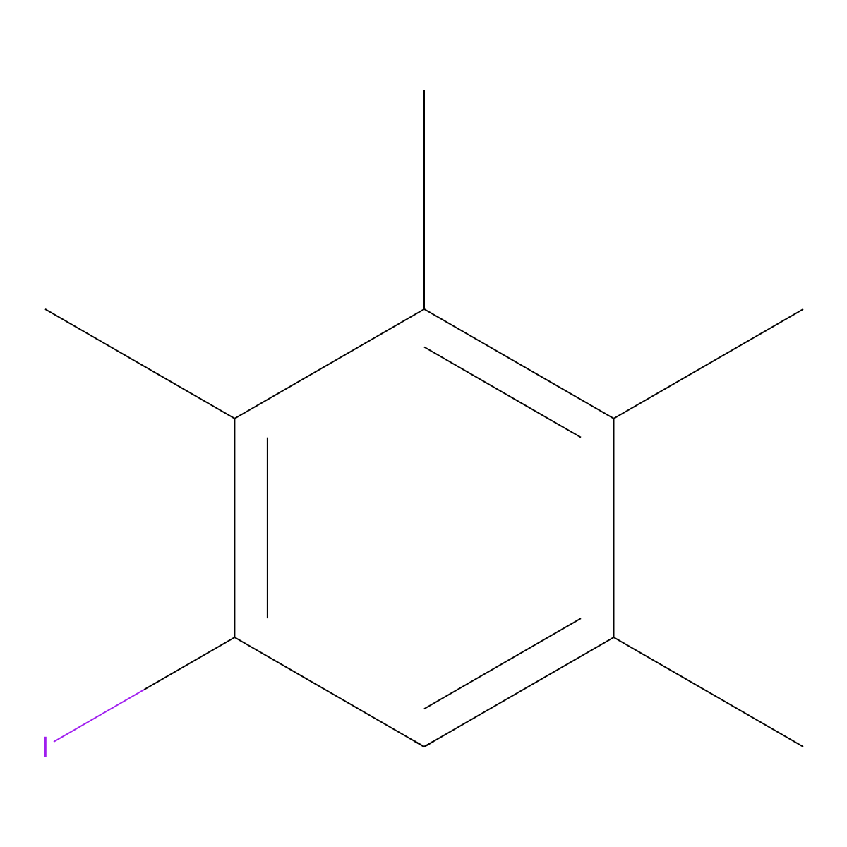 1-Iodo-2,3,4,5-tetramethylbenzene molecular structure, CAS 54509-71-6