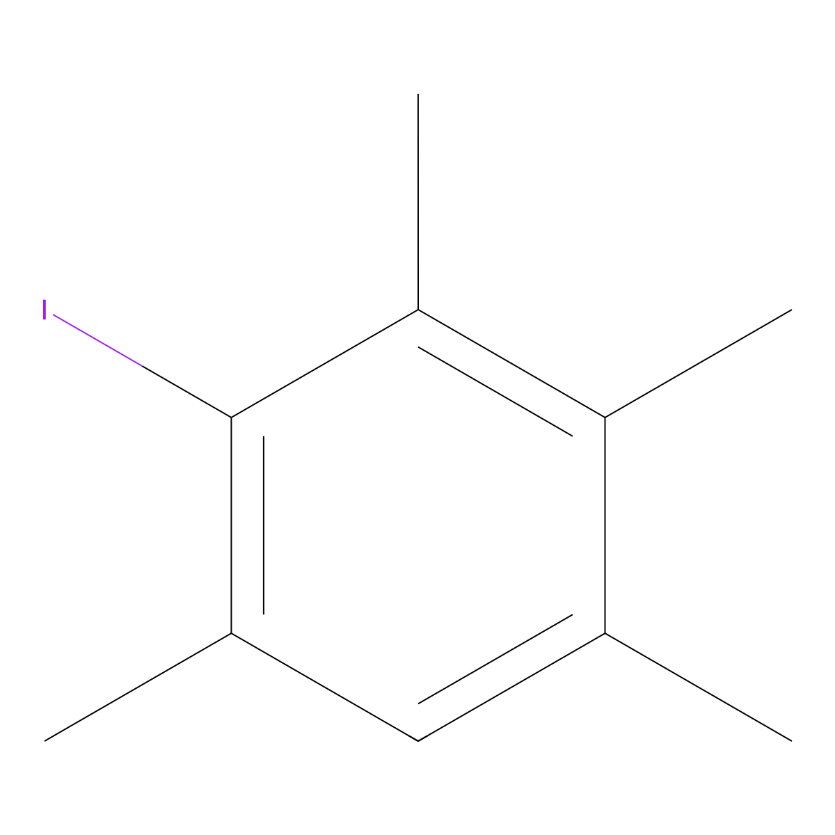 2-Iodo-1,3,4,5-tetramethylbenzene molecular structure, CAS 54509-72-7