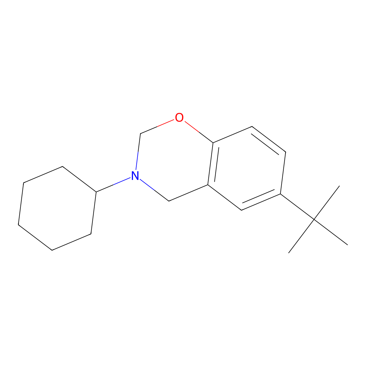 6-tert-Butyl-3-cyclohexyl-3,4-dihydro-2H-1,3-benzoxazine molecular structure, CAS 5451-32-1