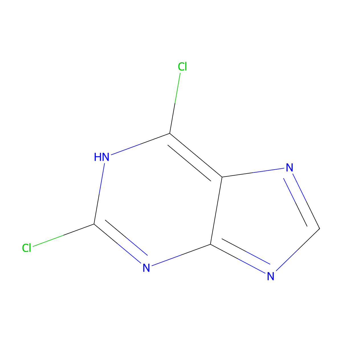 2,6-dichloro-1H-purine molecular structure, CAS 5451-40-1