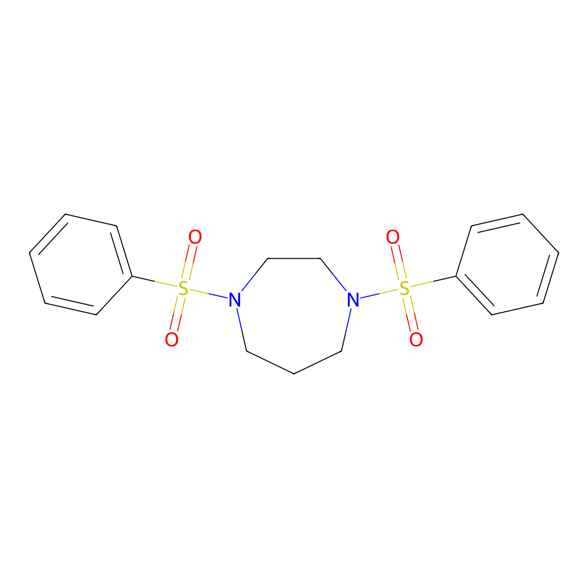 1,4-Bis(phenylsulfonyl)-1,4-diazepane molecular structure, CAS 5451-44-5