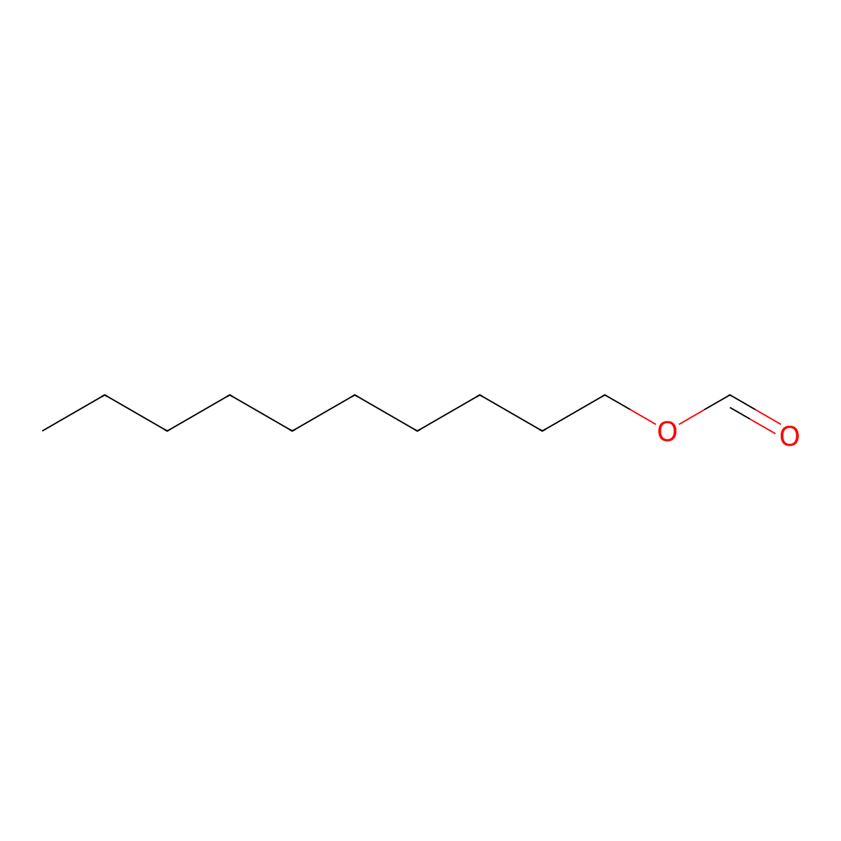 Decyl formate molecular structure, CAS 5451-52-5