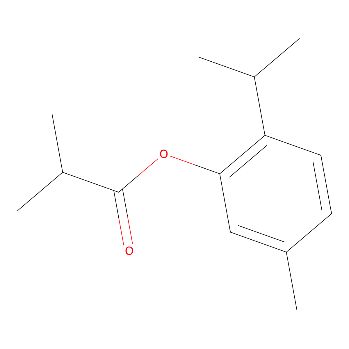 Thymyl isobutyrate molecular structure, CAS 5451-67-2