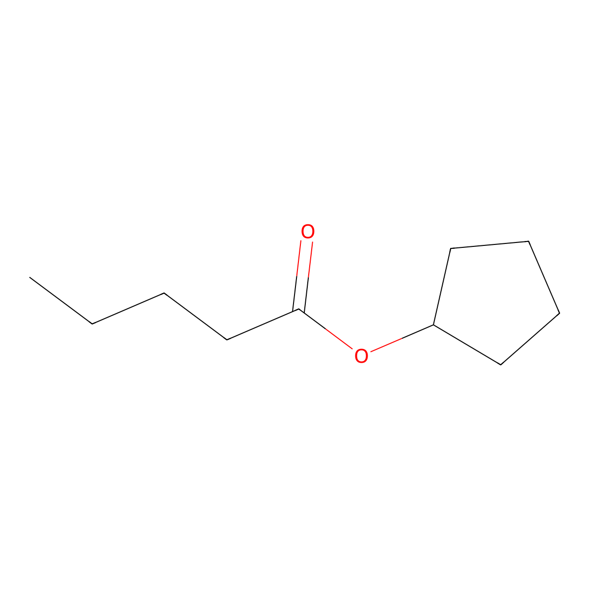 Cyclopentyl pentanoate molecular structure, CAS 5451-99-0