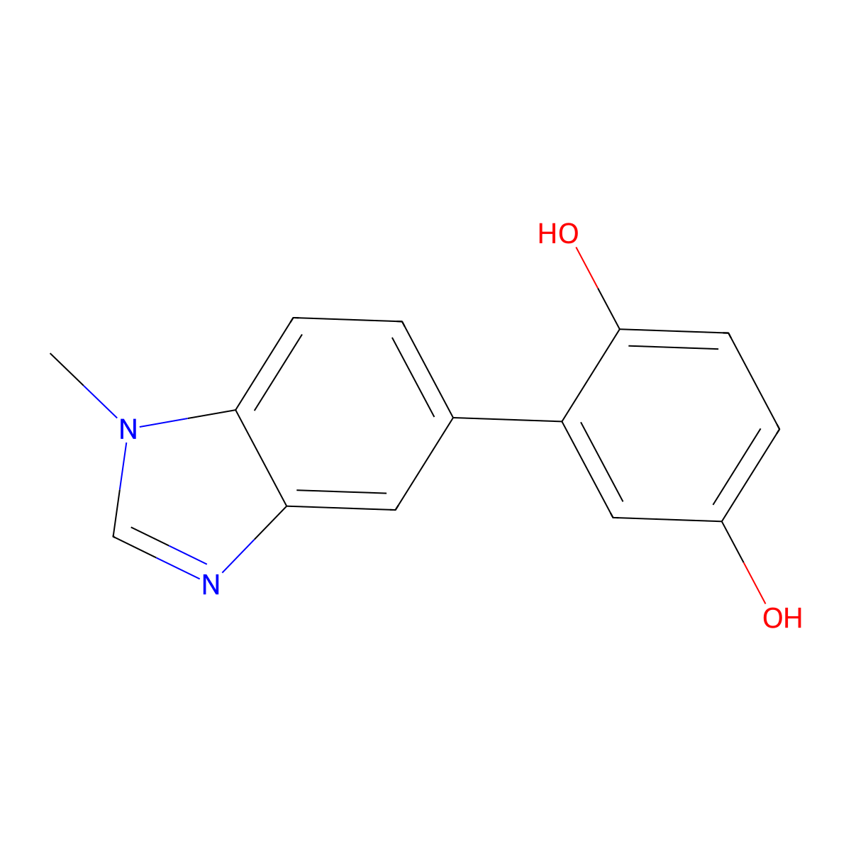 2-(1-Methyl-1H-benzimidazol-5-yl)-1,4-benzenediol molecular structure, CAS 54513-38-1