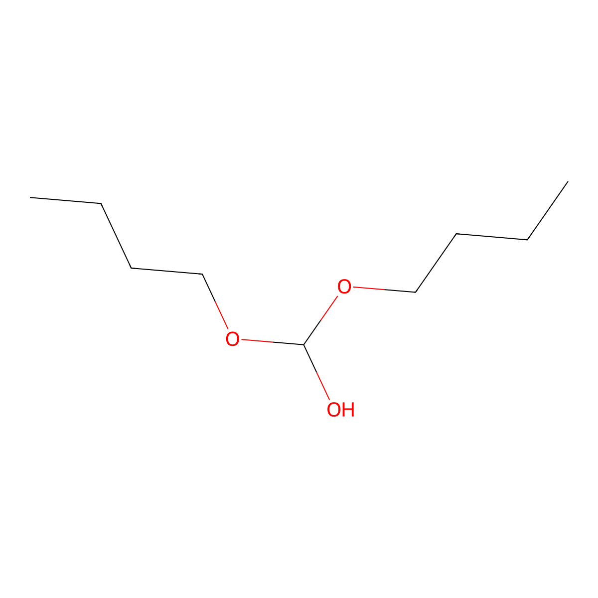 Dibutoxymethanol molecular structure, CAS 54518-04-6