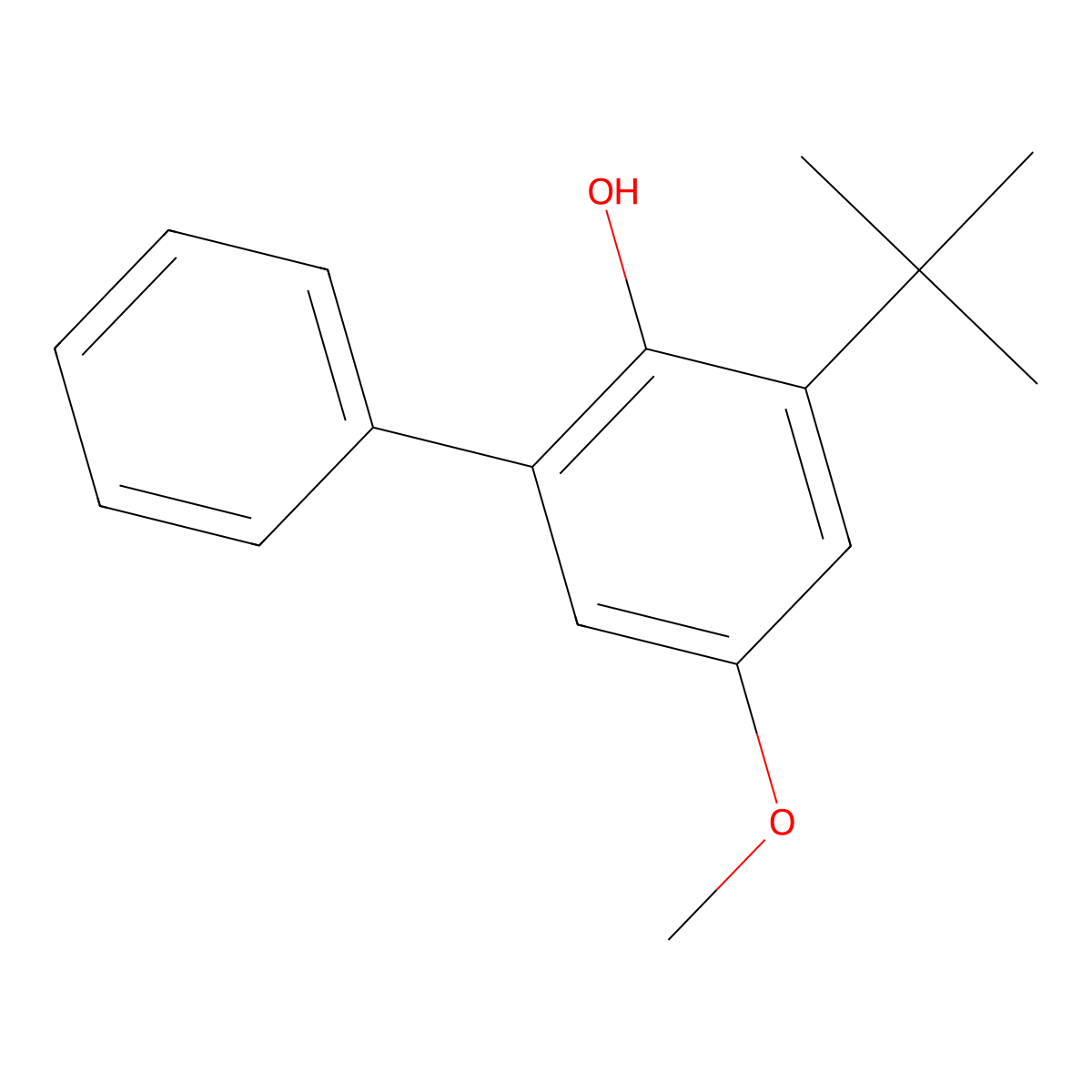 3-tert-Butyl-5-methoxy[1,1'-biphenyl]-2-ol molecular structure, CAS 54518-95-5