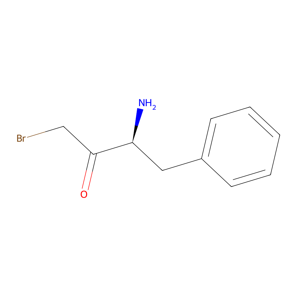(3S)-3-amino-1-bromo-4-phenylbutan-2-one molecular structure, CAS 54518-99-9
