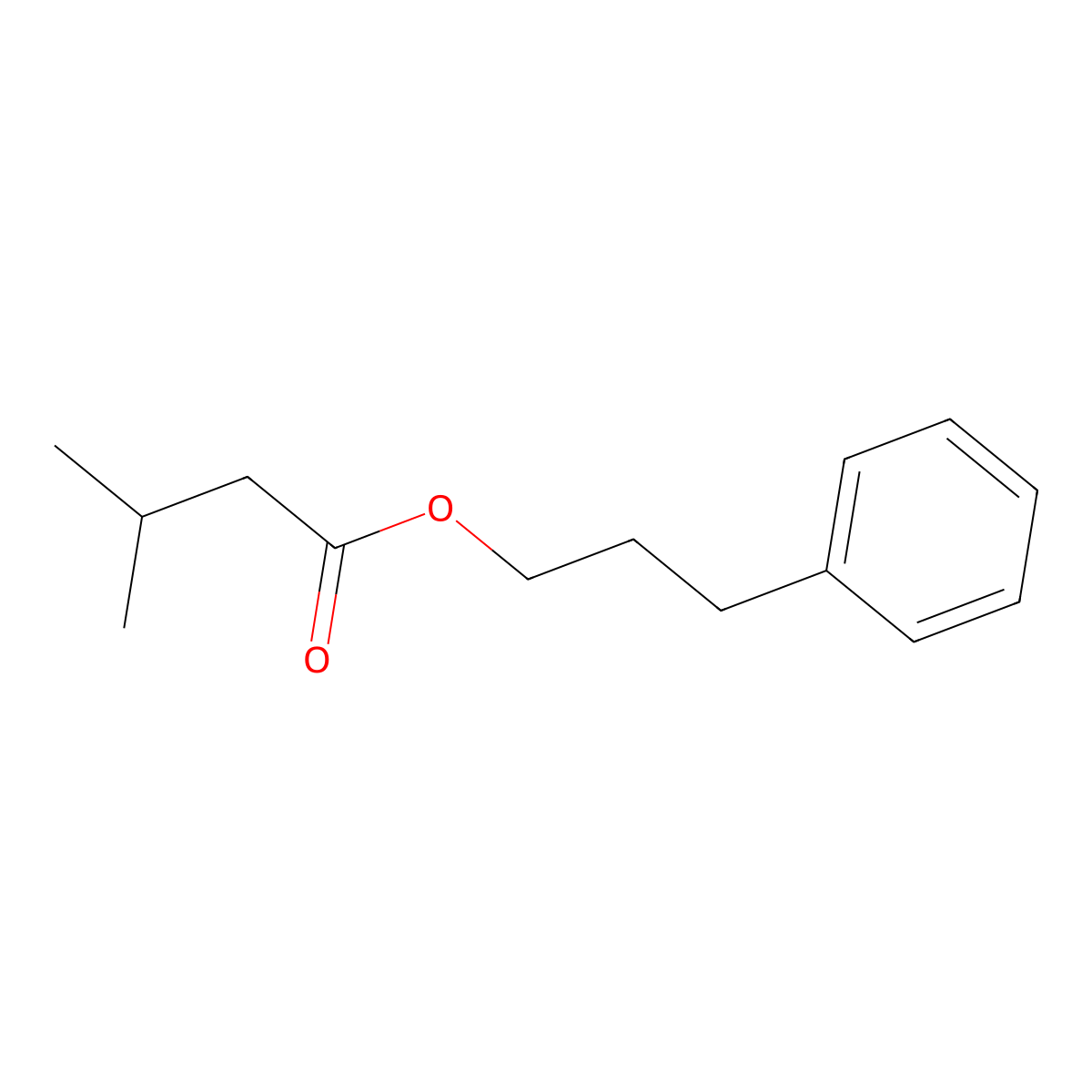 3-Phenylpropyl isovalerate molecular structure, CAS 5452-07-3
