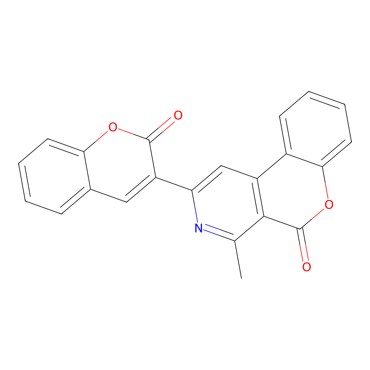 4-Methyl-2-(2-oxo-2H-chromen-3-yl)-chromeno[3,4-c]pyridin-5-one molecular structure, CAS 5452-31-3