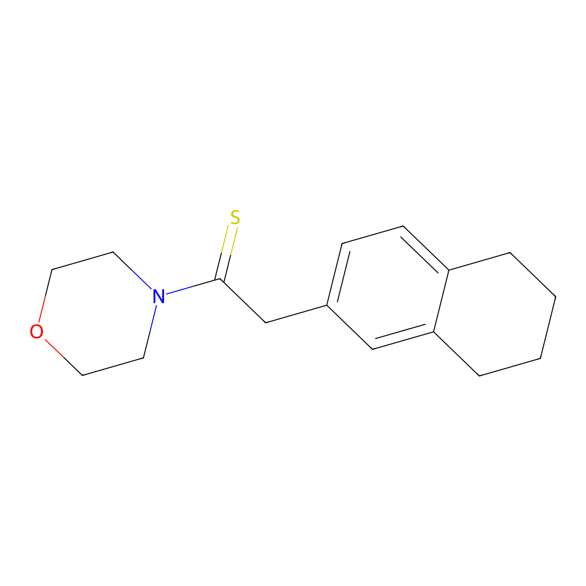 4-((5,6,7,8-Tetrahydro-2-naphthyl)thioacetyl)morpholine molecular structure, CAS 5452-58-4