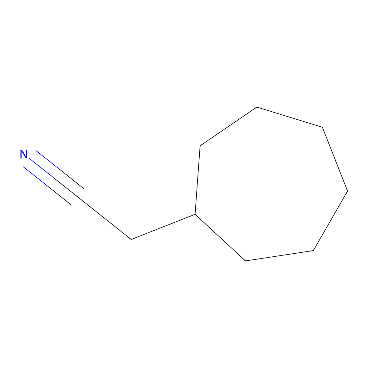 2-Cycloheptylacetonitrile molecular structure, CAS 5452-65-3