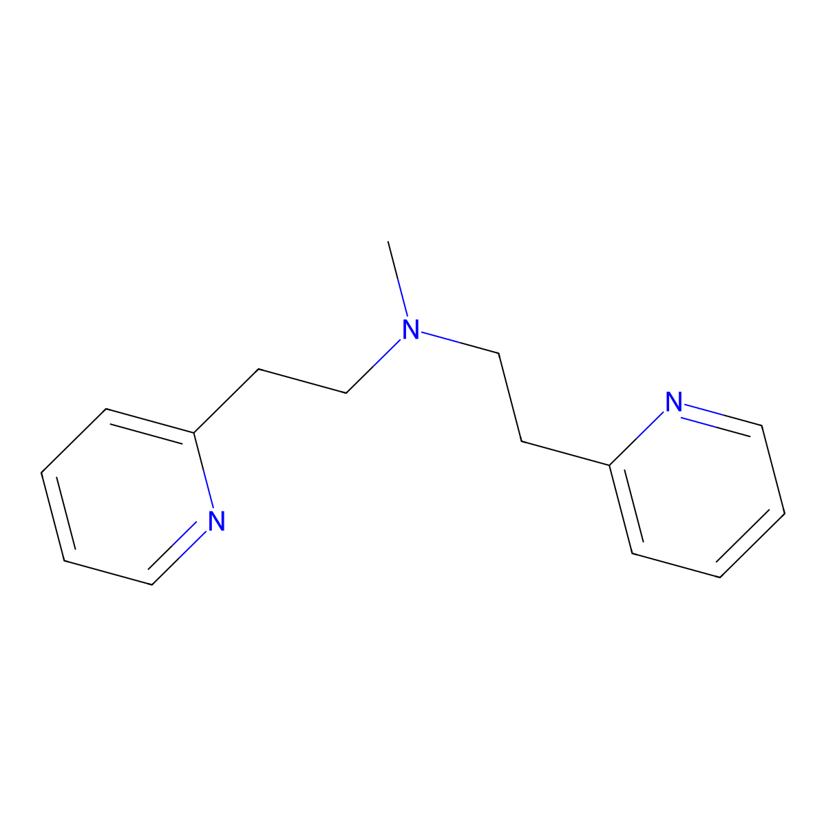 Methylbis(2-pyridylethyl)amine molecular structure, CAS 5452-87-9
