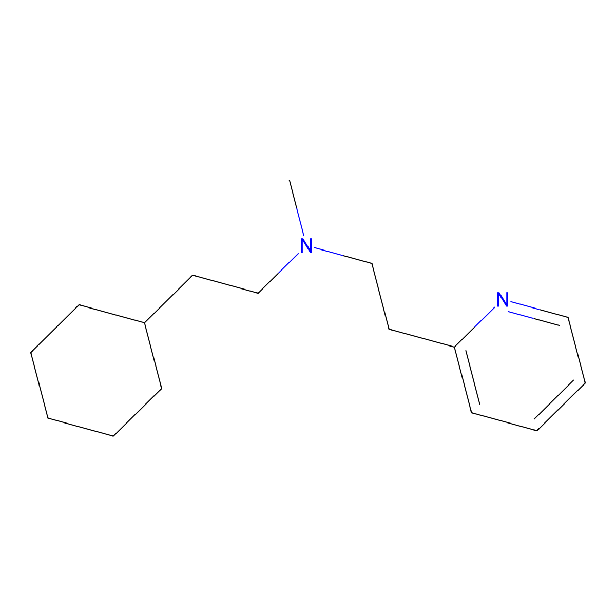 2-Cyclohexyl-n-methyl-n-[2-(pyridin-2-yl)ethyl]ethanamine molecular structure, CAS 5452-88-0