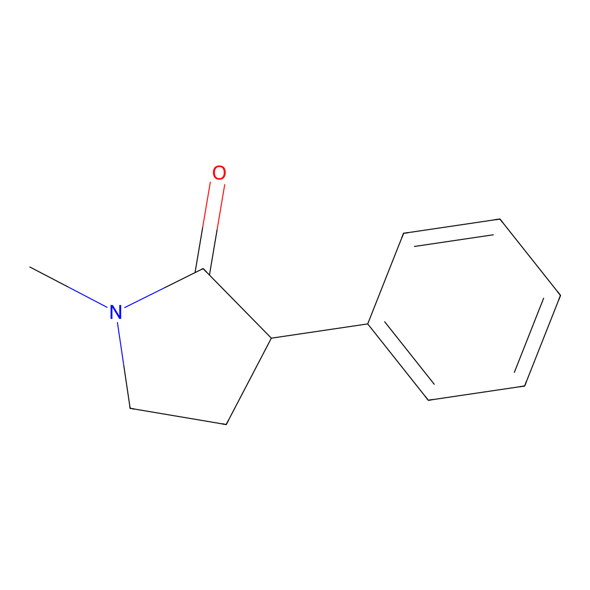 1-Methyl-3-phenylpyrrolidin-2-one molecular structure, CAS 54520-82-0