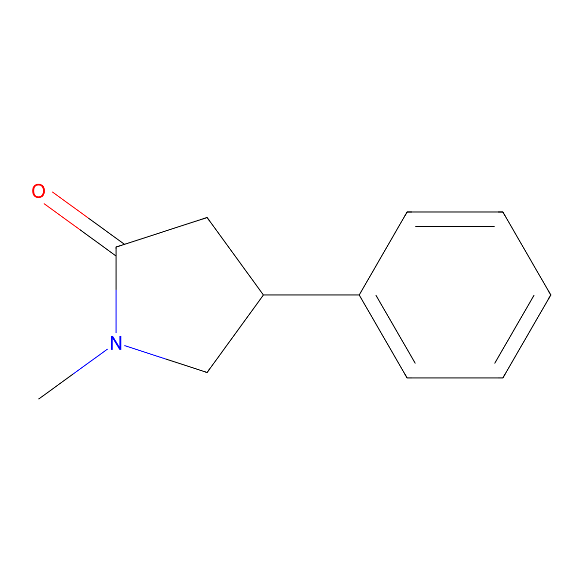 1-Methyl-4-phenylpyrrolidin-2-one molecular structure, CAS 54520-84-2