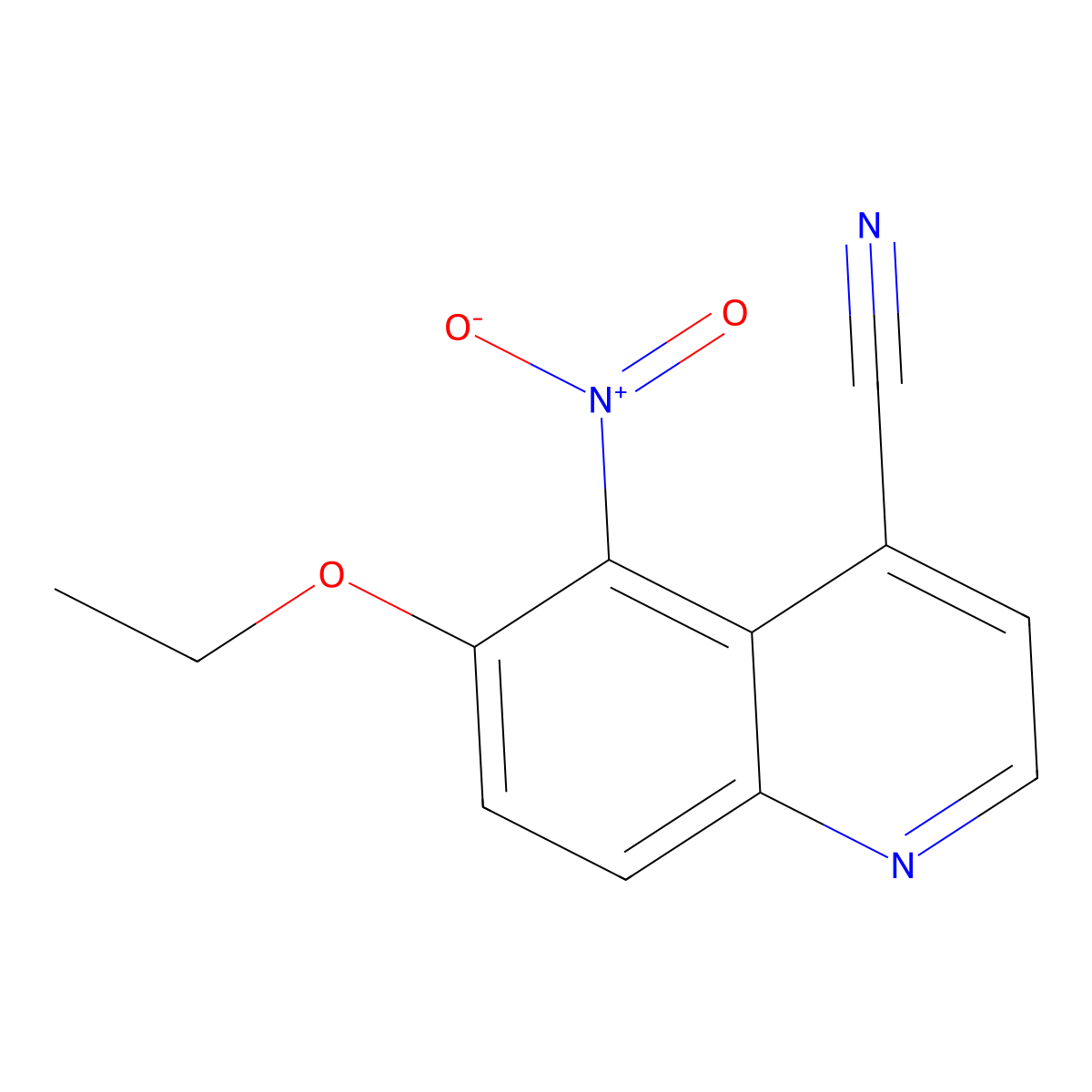 6-Ethoxy-5-nitroquinoline-4-carbonitrile molecular structure, CAS 54524-96-8
