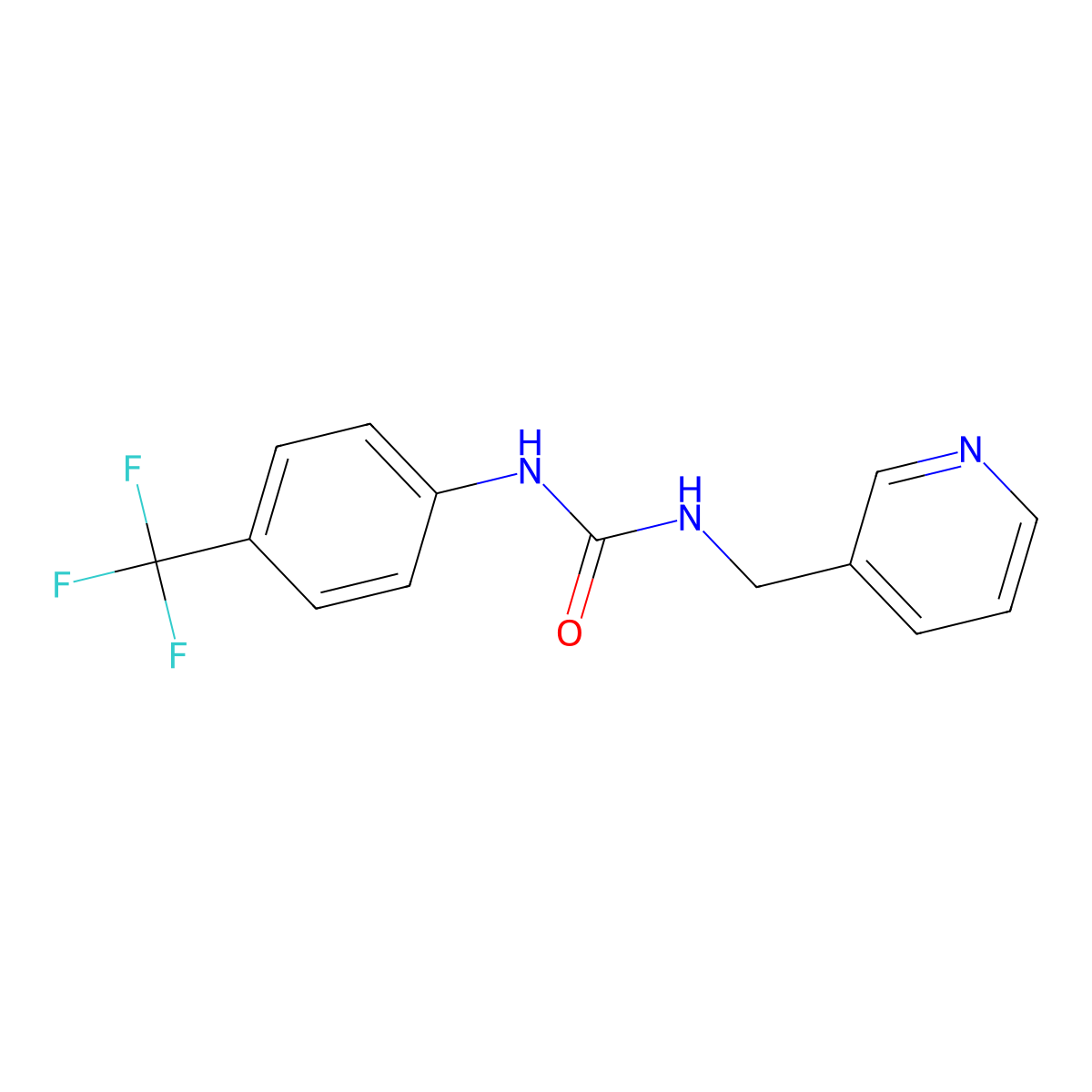 1-(3-Pyridylmethyl)-3-(4-(trifluoromethyl)phenyl)urea molecular structure, CAS 54528-11-9