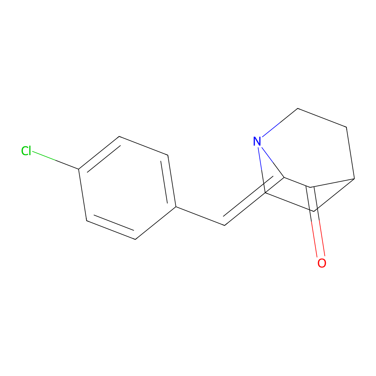 2-(4-Chlorobenzylidene)quinuclidin-3-one molecular structure, CAS 54529-43-0