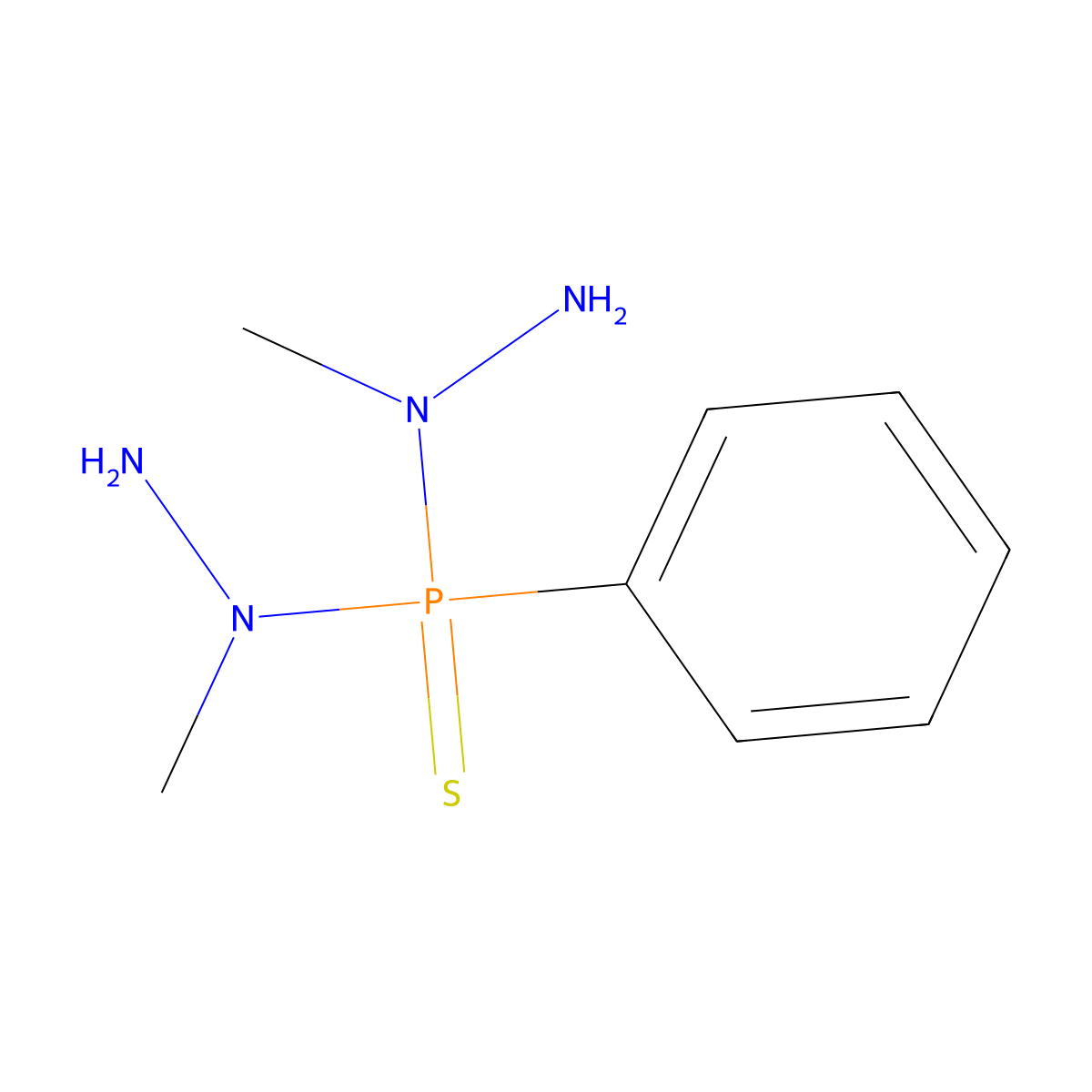 N,N'-Dimethyl-P-phenylphosphonothioic dihydrazide molecular structure, CAS 54529-68-9