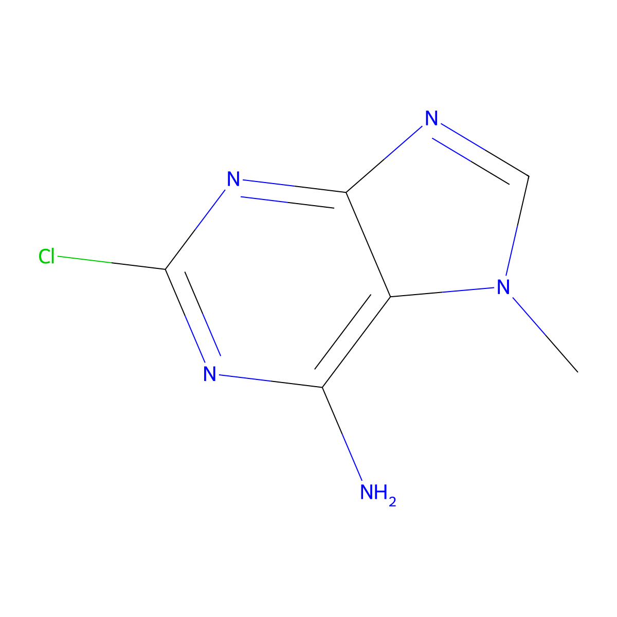 2-chloro-7-methyl-7H-purin-6-amine molecular structure, CAS 5453-10-1