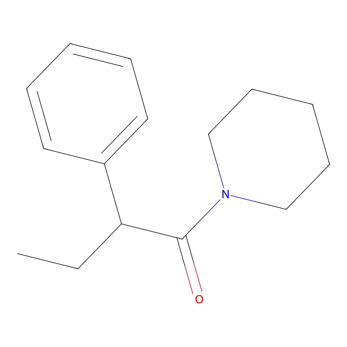 2-Phenyl-1-piperidin-1-ylbutan-1-one molecular structure, CAS 5453-68-9