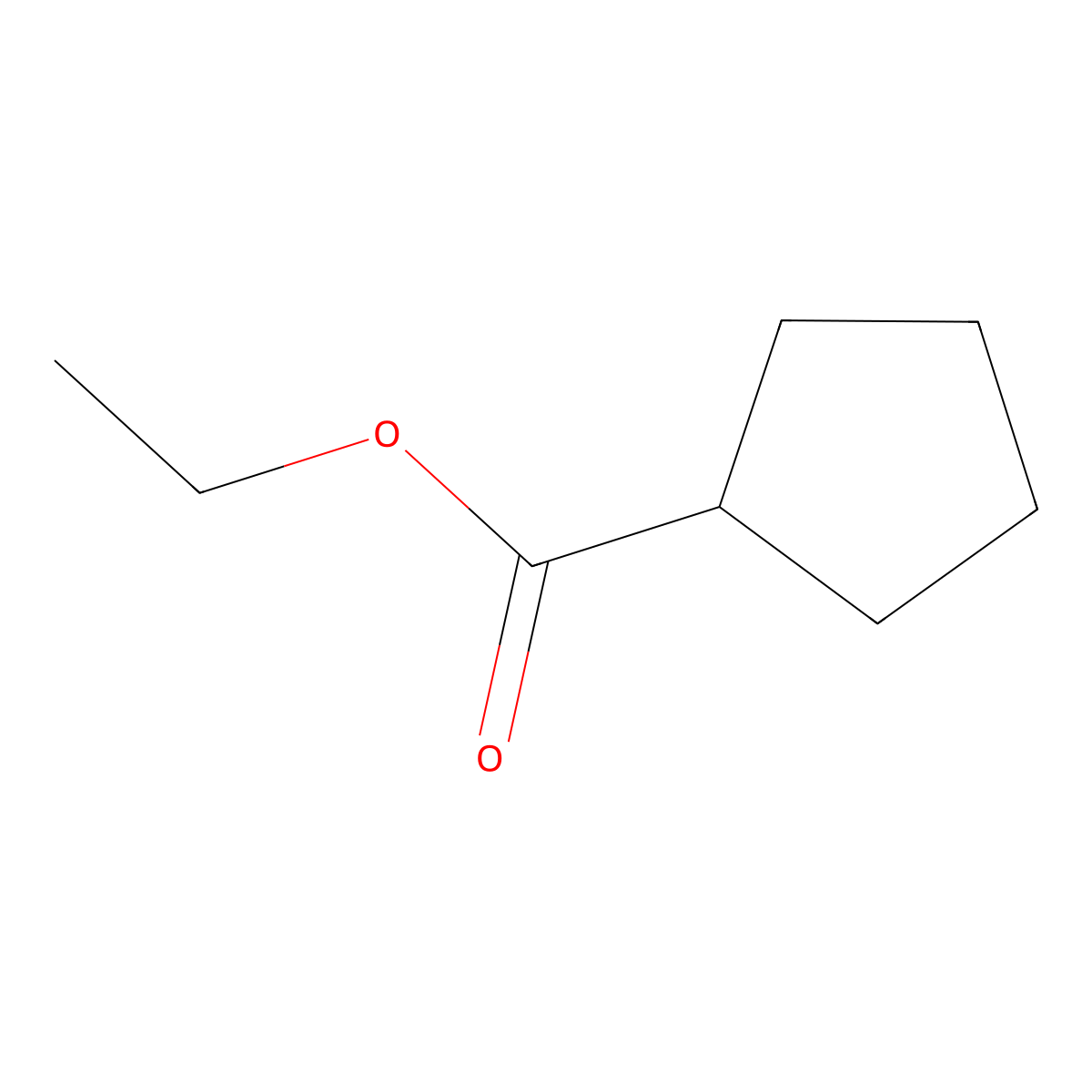 Ethyl cyclopentanecarboxylate molecular structure, CAS 5453-85-0