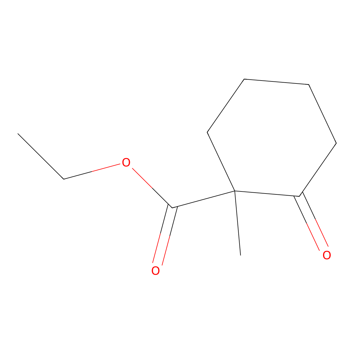 Cyclohexanecarboxylic acid, 1-methyl-2-oxo-, ethyl ester molecular structure, CAS 5453-94-1