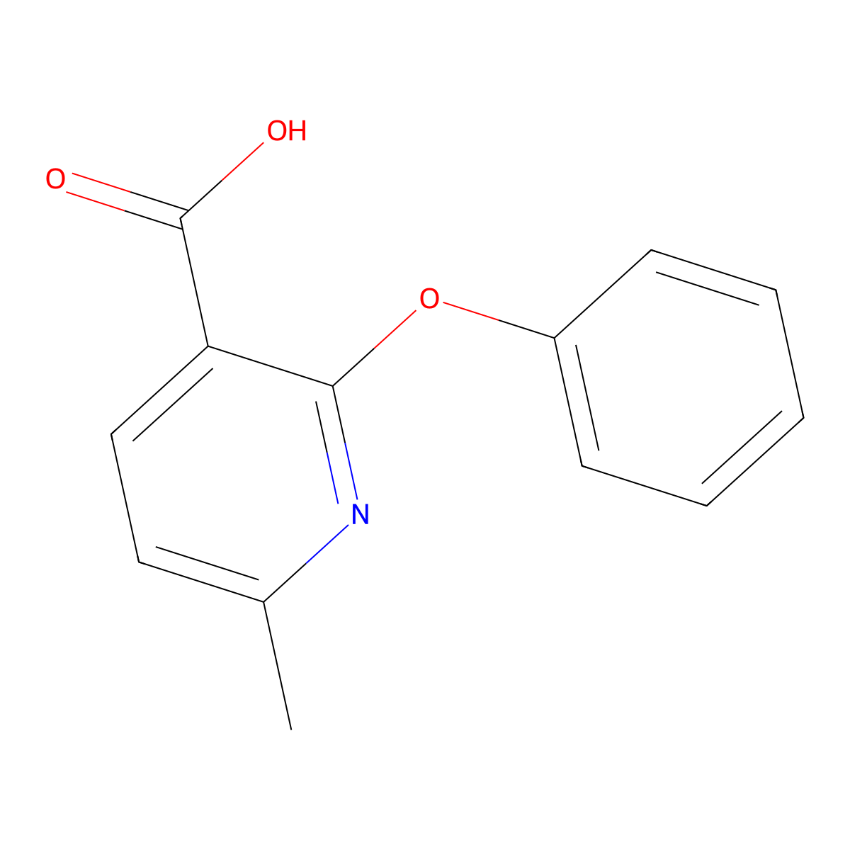 6-Methyl-2-phenoxypyridine-3-carboxylic acid molecular structure, CAS 54530-64-2