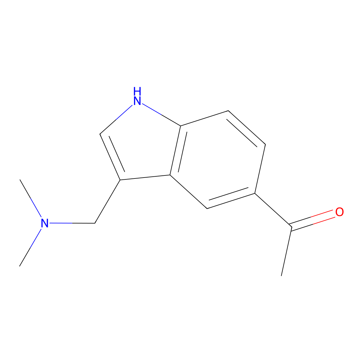 Indole, 5-acetyl-3-((dimethylamino)methyl)- molecular structure, CAS 54531-17-8