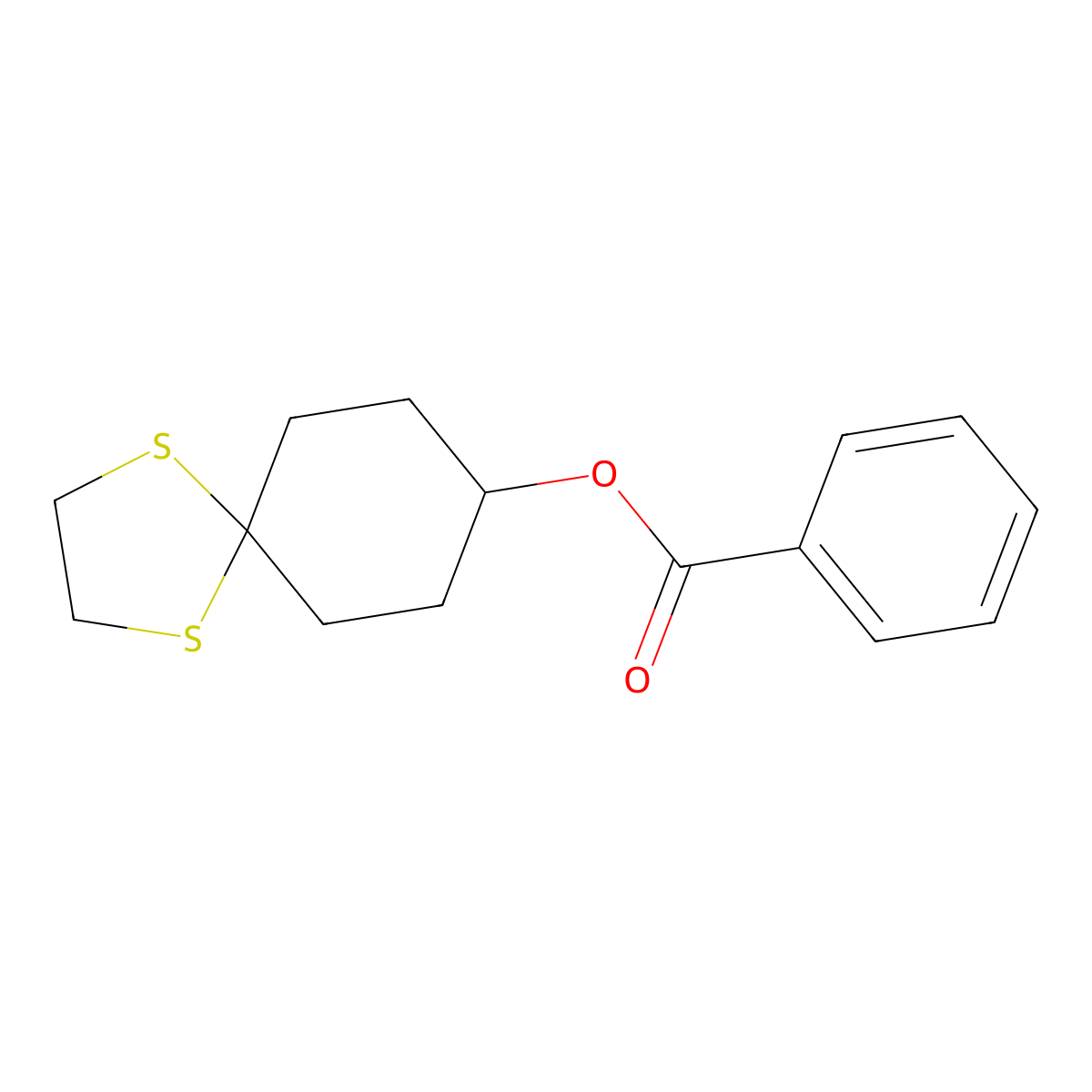 1,4-Dithiaspiro[4.5]decan-8-yl benzoate molecular structure, CAS 54531-77-0