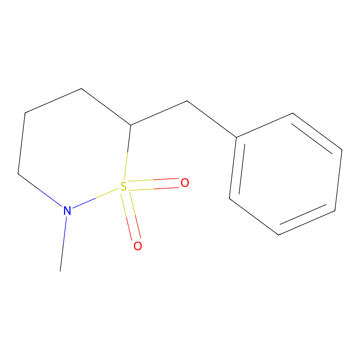 6-Benzyl-2-methylthiazinane 1,1-dioxide molecular structure, CAS 54531-82-7