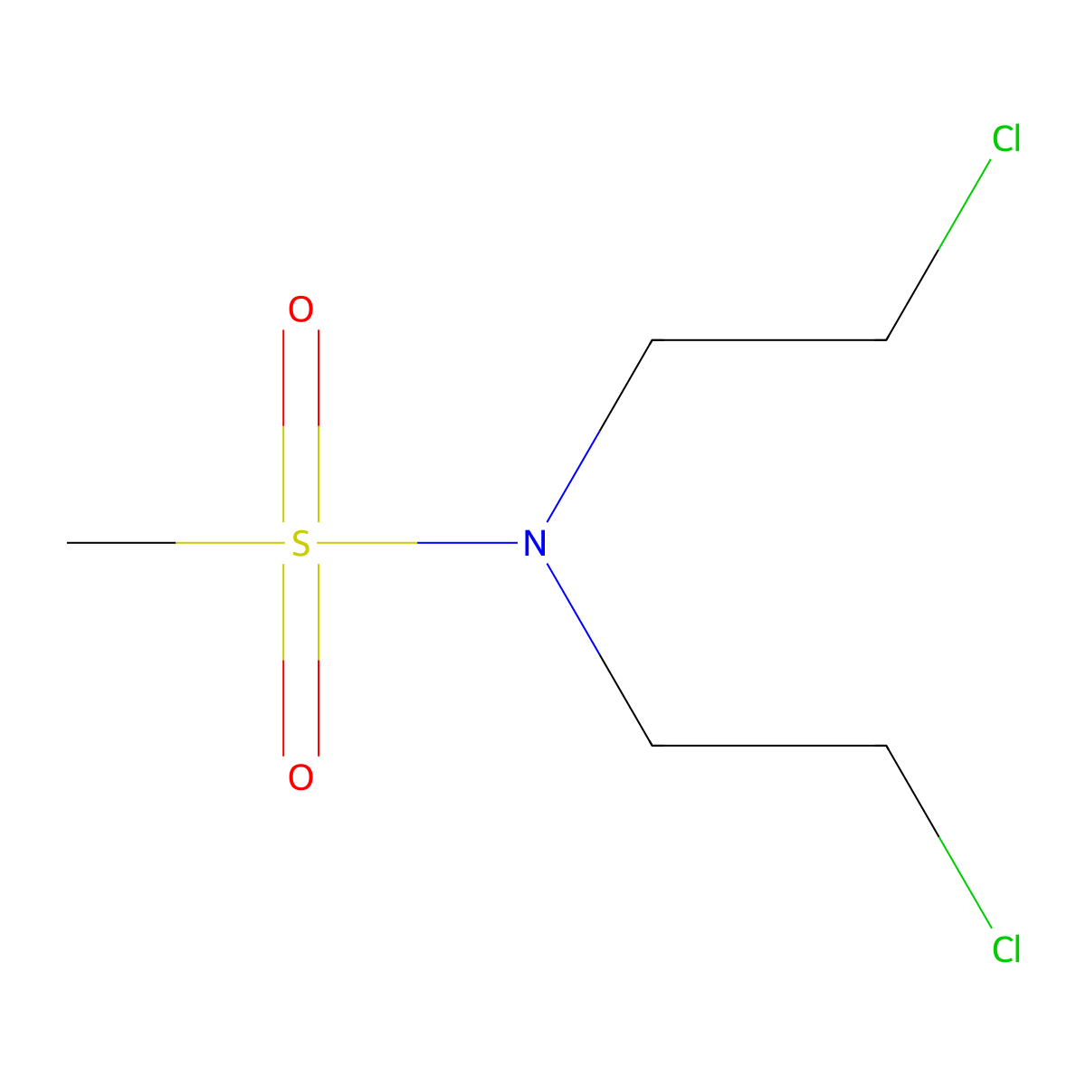 n,n-Bis(2-chloroethyl)methanesulfonamide molecular structure, CAS 54533-09-4