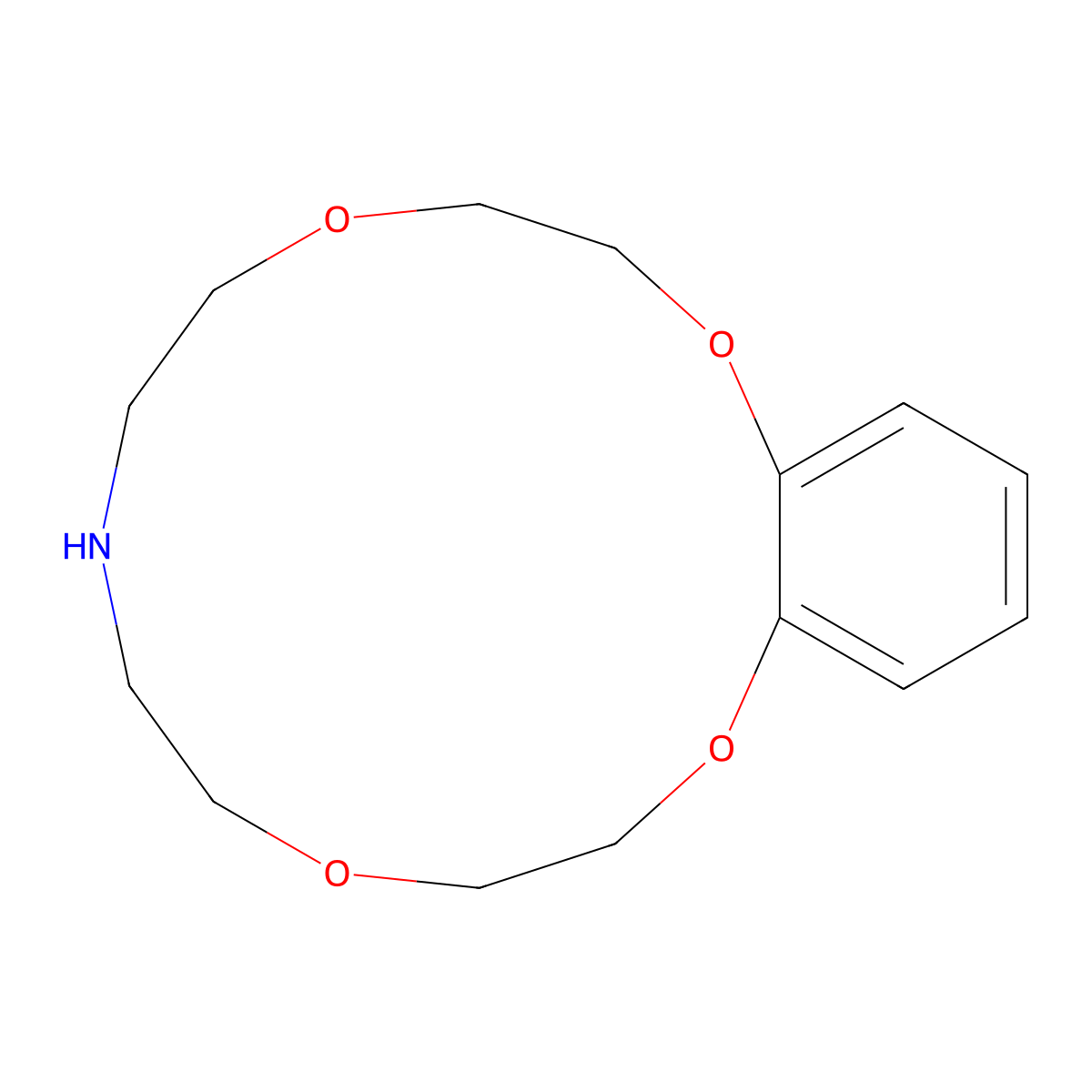 2,5,11,14-Tetraoxa-8-azabicyclo[13.4.0]nonadeca-1(19),15,17-triene molecular structure, CAS 54533-83-4