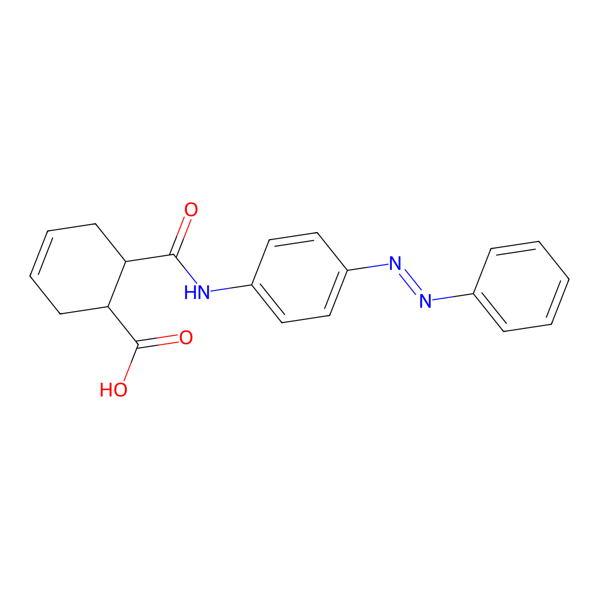 6-({4-[(E)-phenyldiazenyl]phenyl}carbamoyl)cyclohex-3-ene-1-carboxylic acid molecular structure, CAS 545339-46-6