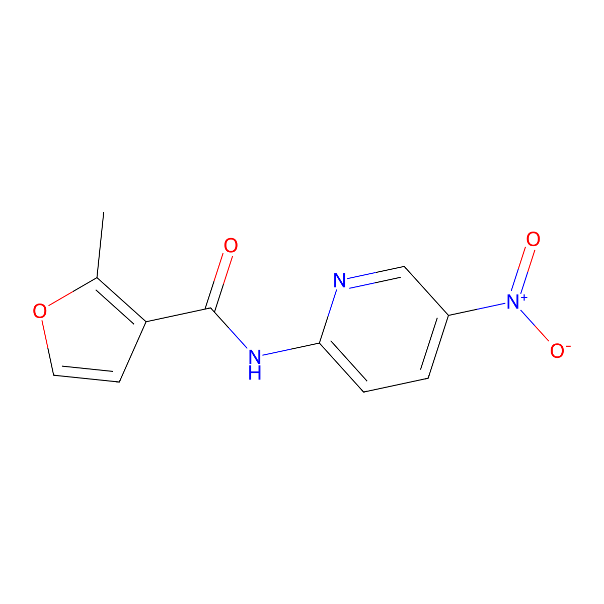 2-methyl-N-(5-nitropyridin-2-yl)furan-3-carboxamide molecular structure, CAS 545339-67-1