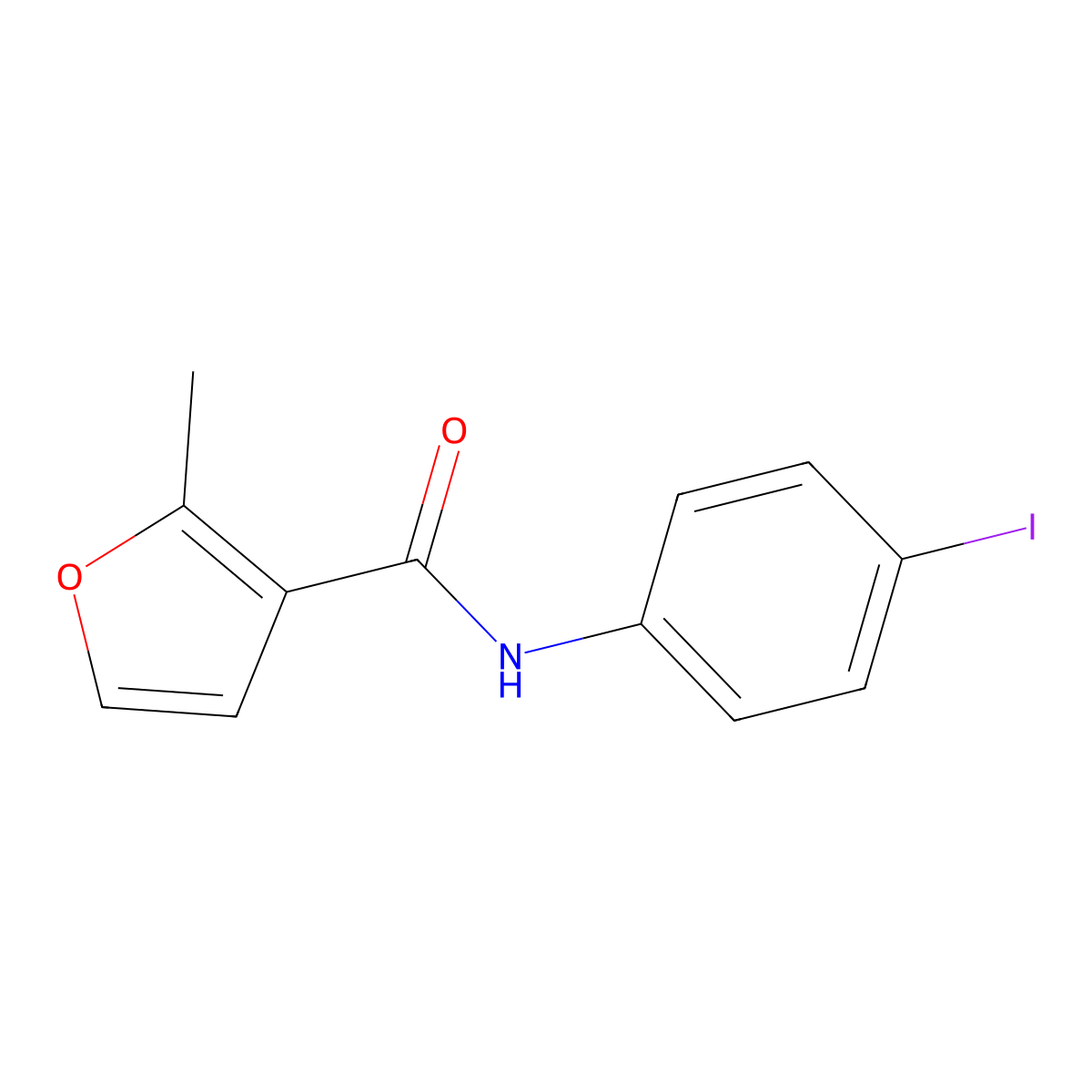 N-(4-iodophenyl)-2-methylfuran-3-carboxamide molecular structure, CAS 545340-17-8