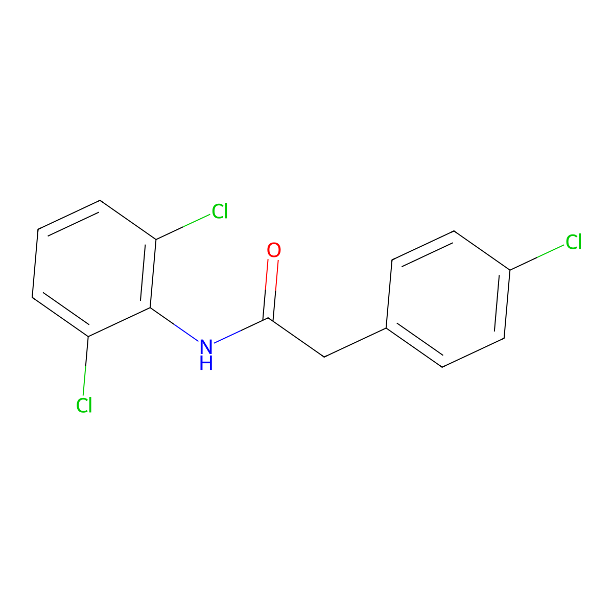 2-(4-chlorophenyl)-N-(2,6-dichlorophenyl)acetamide molecular structure, CAS 545340-66-7