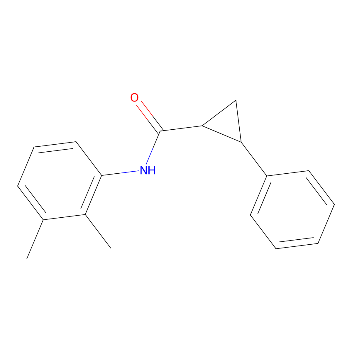 N-(2,3-dimethylphenyl)-2-phenylcyclopropanecarboxamide molecular structure, CAS 545341-26-2