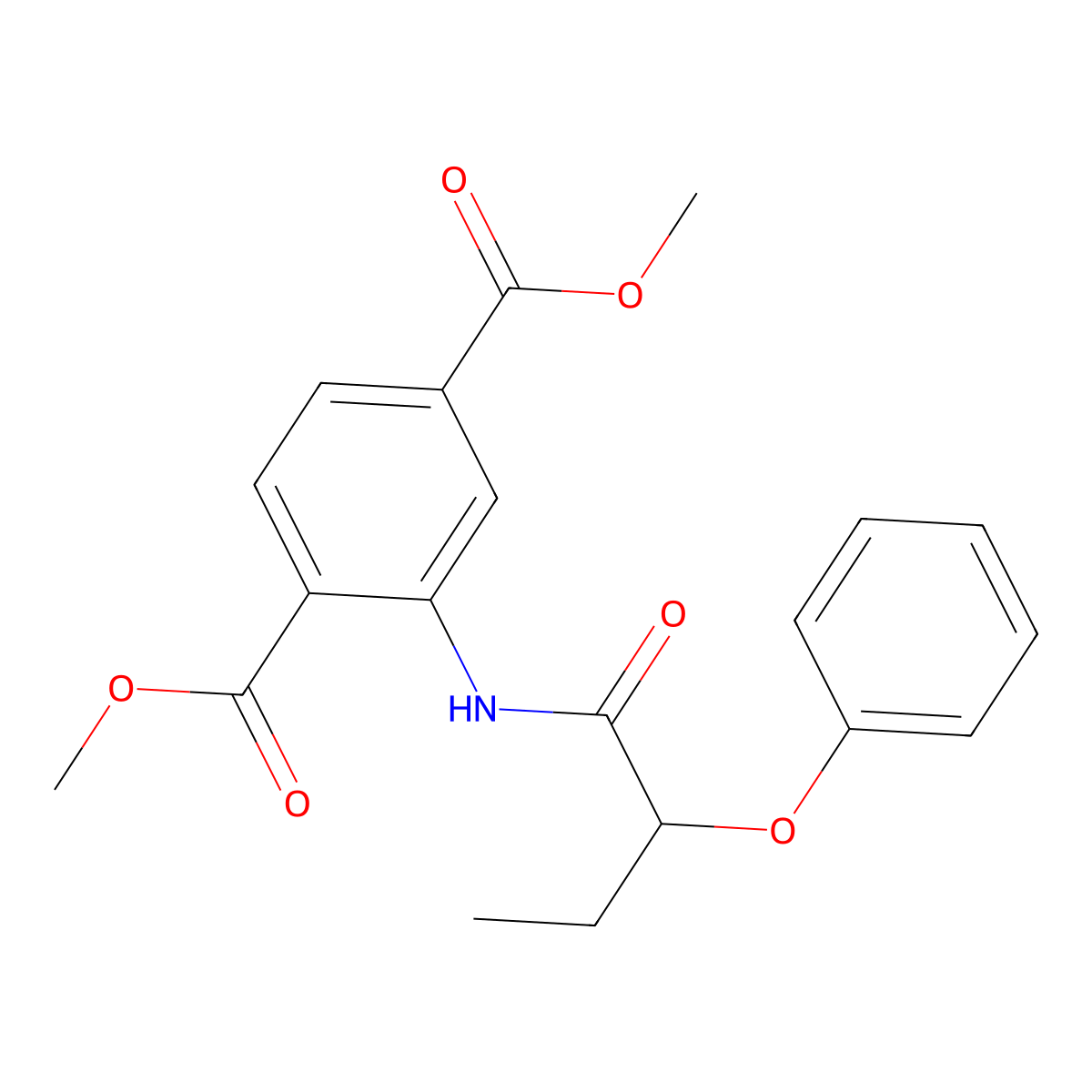 Dimethyl 2-[(2-phenoxybutanoyl)amino]terephthalate molecular structure, CAS 545341-84-2