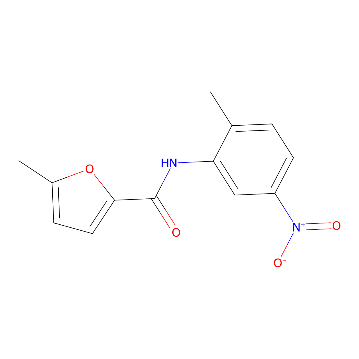 5-methyl-N-(2-methyl-5-nitrophenyl)furan-2-carboxamide molecular structure, CAS 545342-72-1