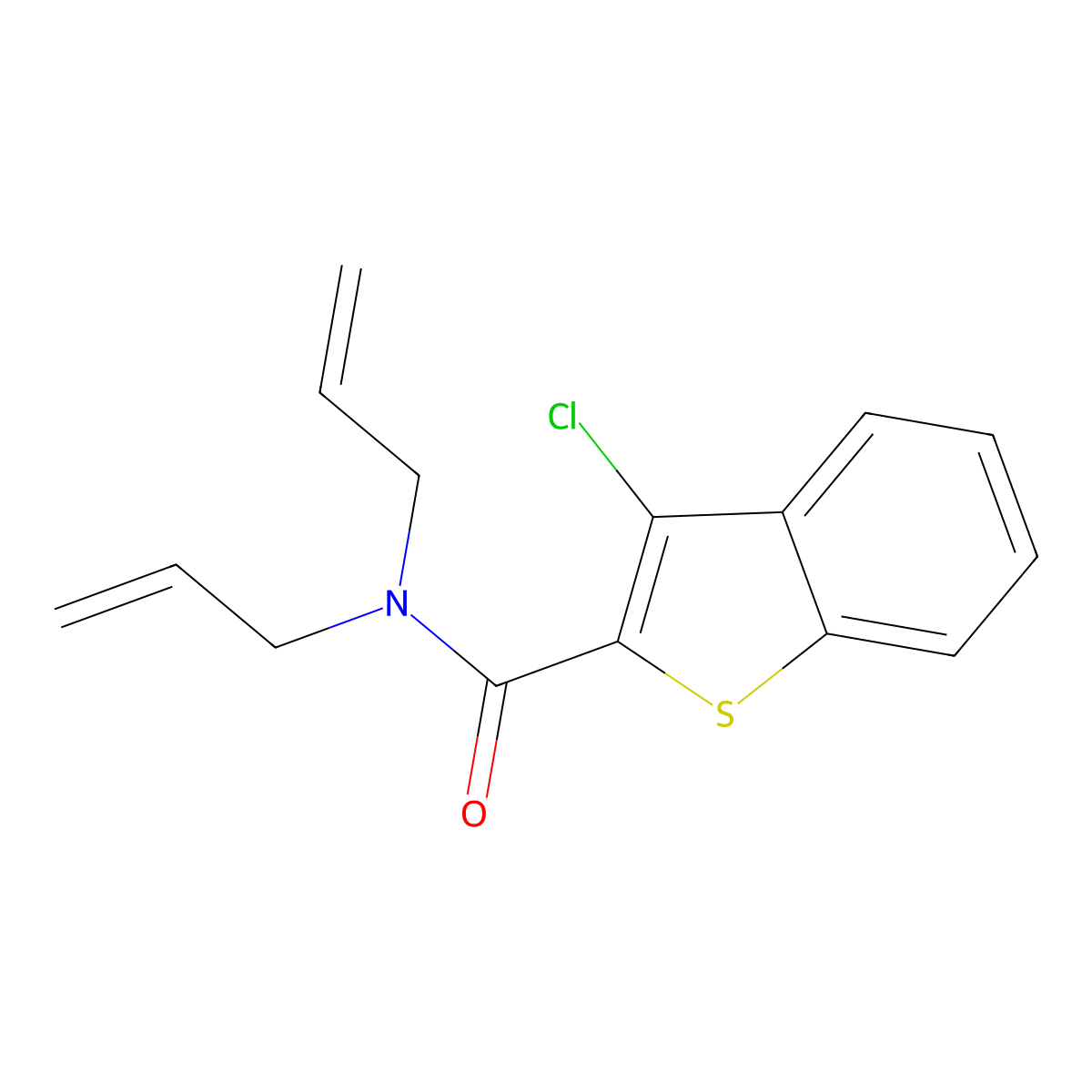 N,N-diallyl-3-chloro-1-benzothiophene-2-carboxamide molecular structure, CAS 545343-62-2