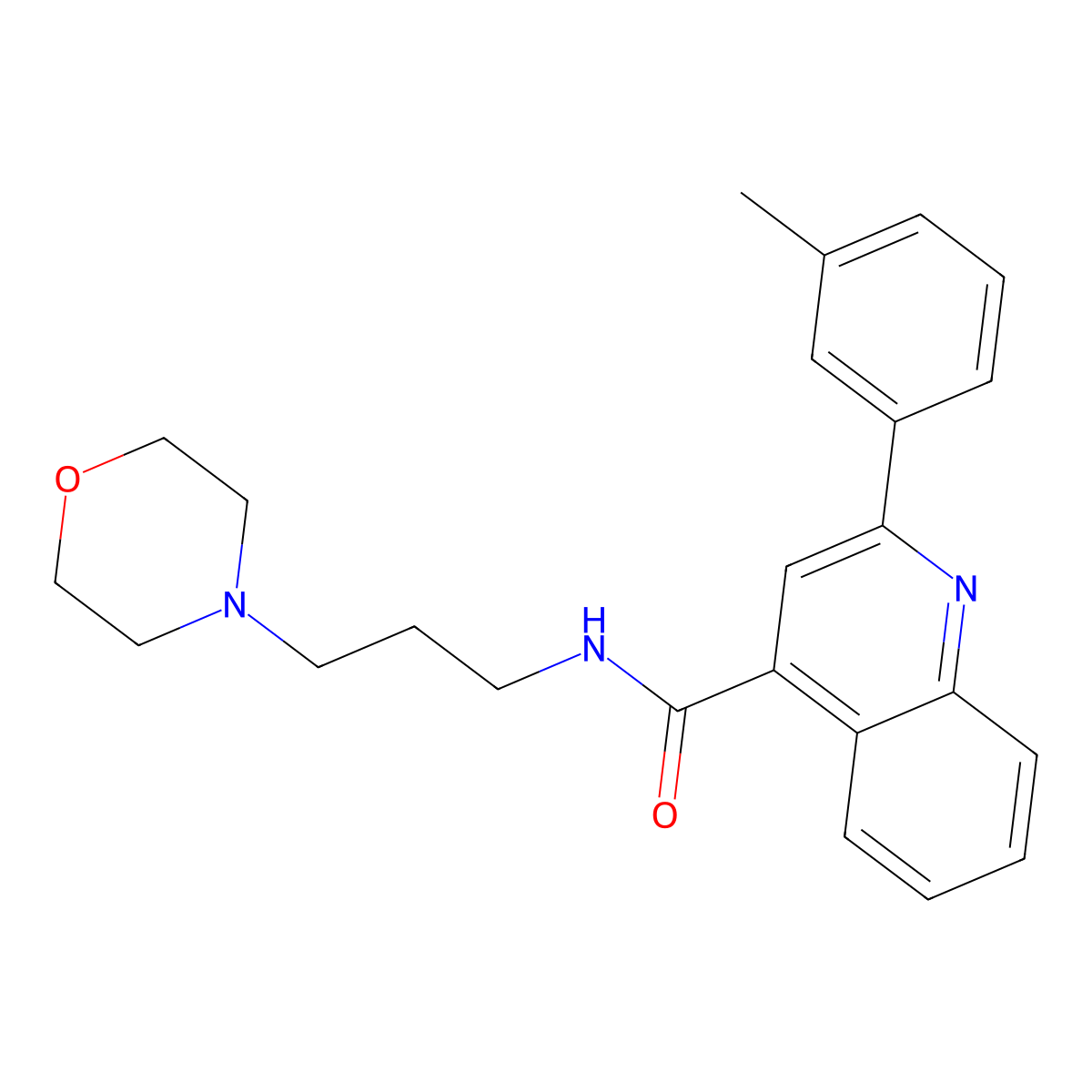 2-(3-methylphenyl)-N-(3-morpholin-4-ylpropyl)quinoline-4-carboxamide molecular structure, CAS 545344-12-5